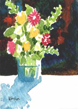 "Anniversary Bouquet" by Karolyn Alexander, Whitewater WI - Watercolor - SOLD